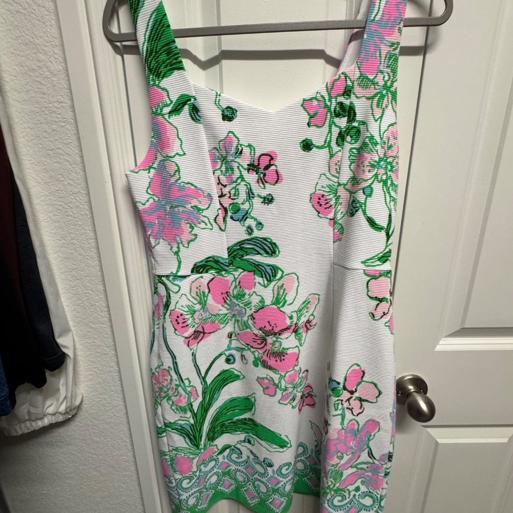 Lilly Pulitzer Del Rey shift stretch dress size 8 orchids on the avenue - Picture 8 of 8